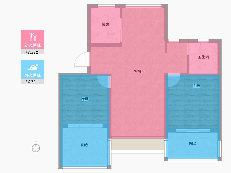 浙江省-衢州市-蓝城·春风江山-71.30-户型库-动静分区