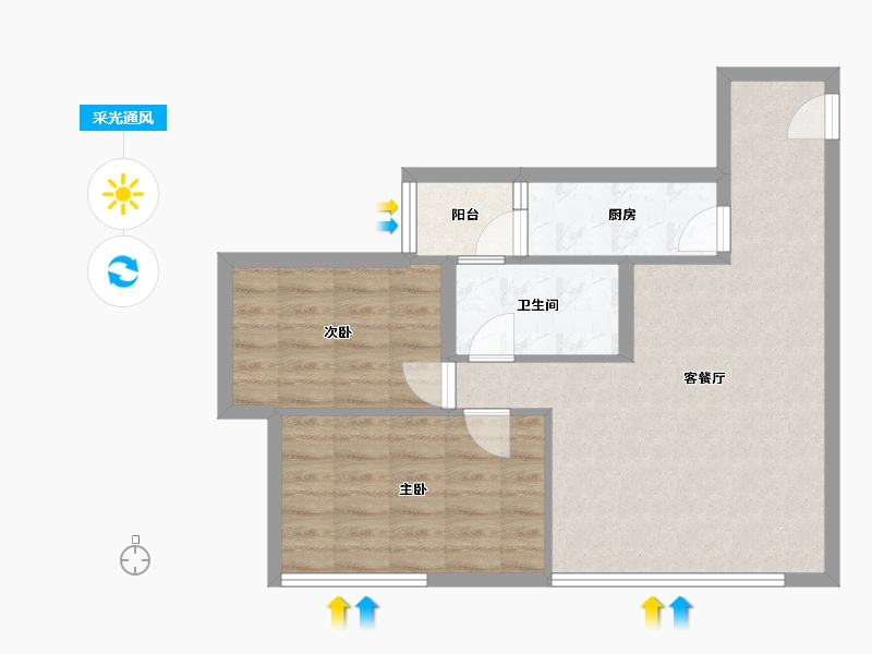 四川省-成都市-凯祥·摩尔国际-62.00-户型库-采光通风