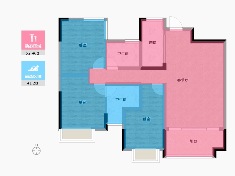 广西壮族自治区-来宾市-象州温泉城-84.00-户型库-动静分区