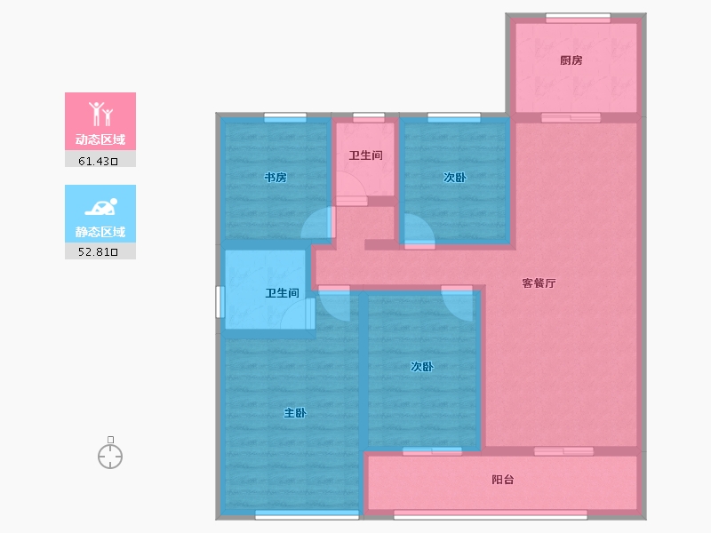 青海省-海东市-香格里拉·和府-100.31-户型库-动静分区