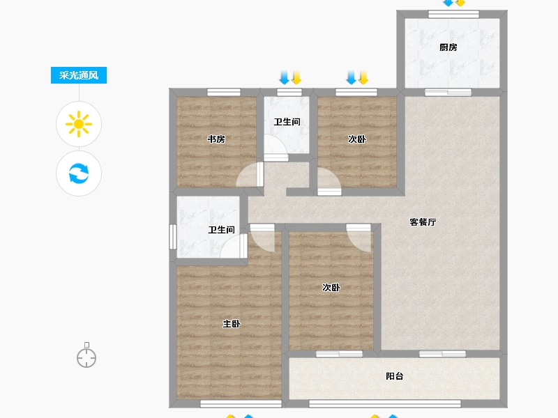 青海省-海东市-香格里拉·和府-100.31-户型库-采光通风