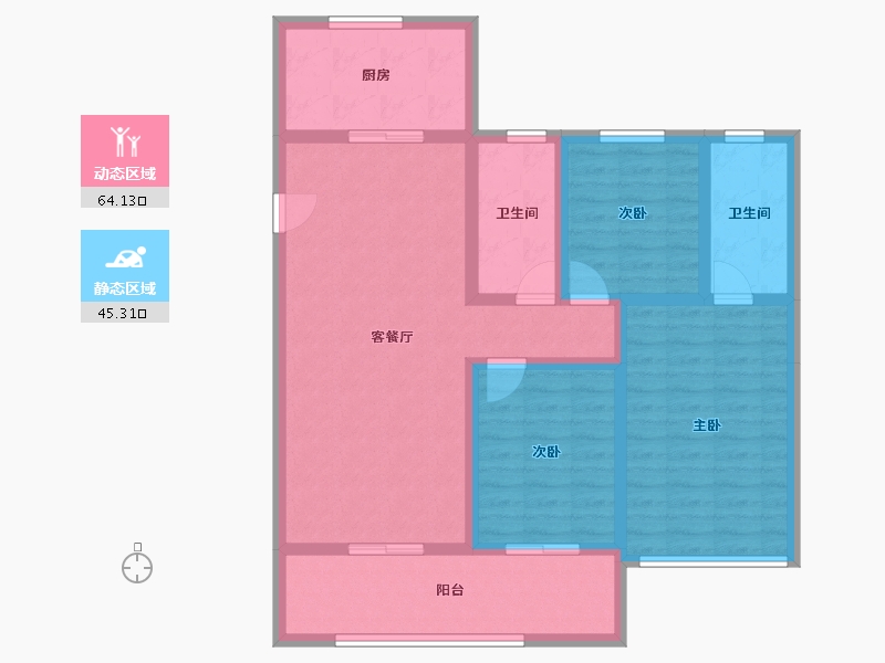 青海省-海东市-香格里拉·和府-97.03-户型库-动静分区