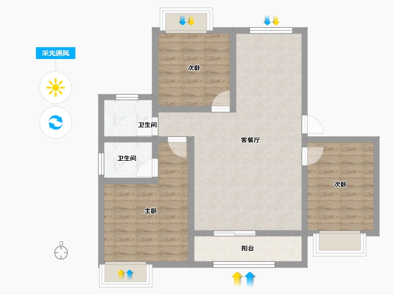 海南省-万宁市-香江温泉人家-81.15-户型库-采光通风