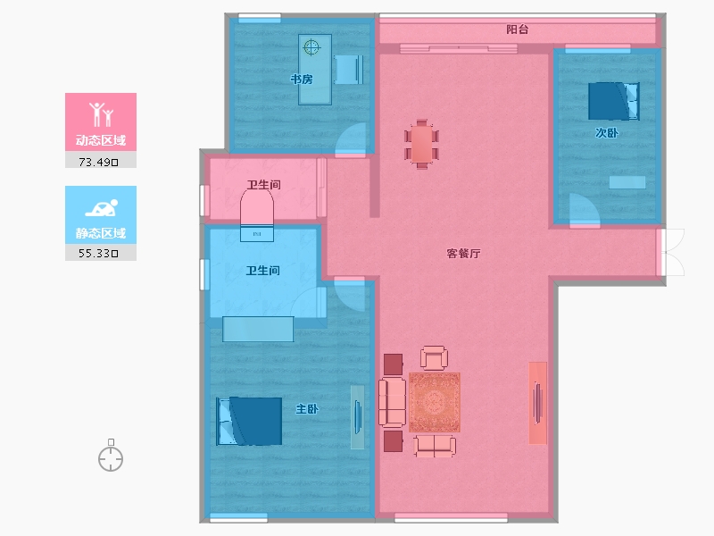 吉林省-吉林市-筑石•松花江智慧新城-115.75-户型库-动静分区