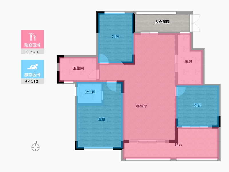 贵州省-遵义市-湄潭太阳海岸二期-115.76-户型库-动静分区