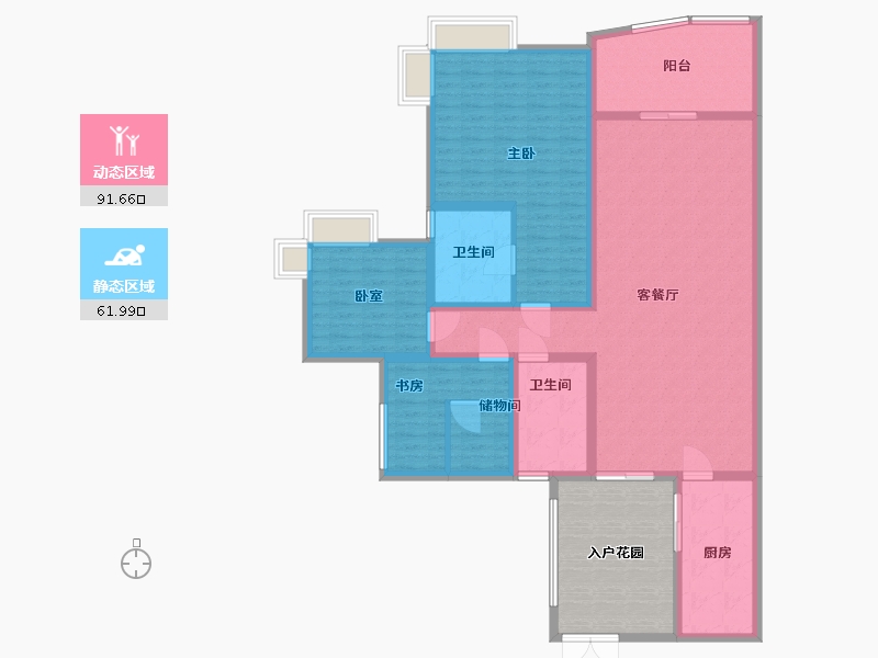 四川省-遂宁市-翰林名苑-155.07-户型库-动静分区