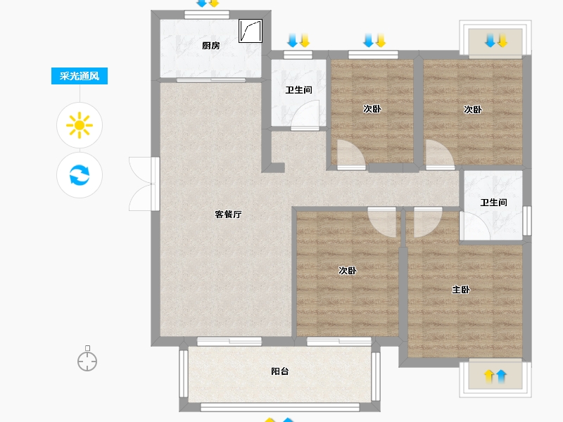 福建省-宁德市-锦绣里-97.00-户型库-采光通风