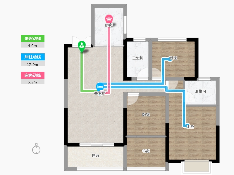 湖南省-永州市-双龙云溪府-87.55-户型库-动静线