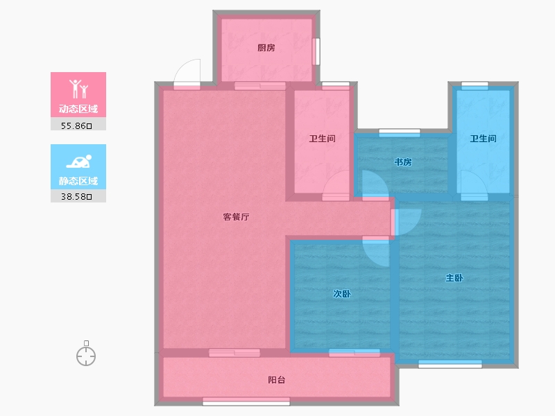 青海省-海东市-香格里拉·和府-83.28-户型库-动静分区