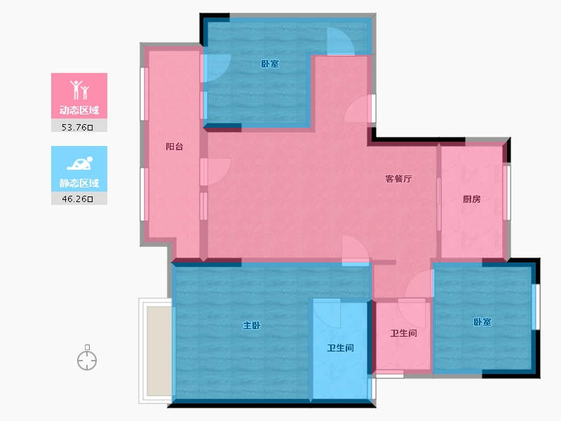 山东省-淄博市-旭辉银盛泰星悦城-89.00-户型库-动静分区