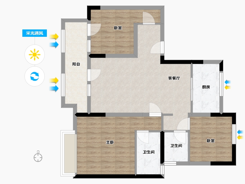 山东省-淄博市-旭辉银盛泰星悦城-89.00-户型库-采光通风