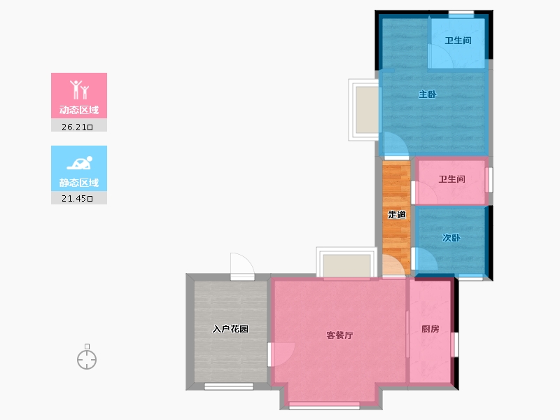 云南省-西双版纳傣族自治州-万科曼西缇-53.30-户型库-动静分区