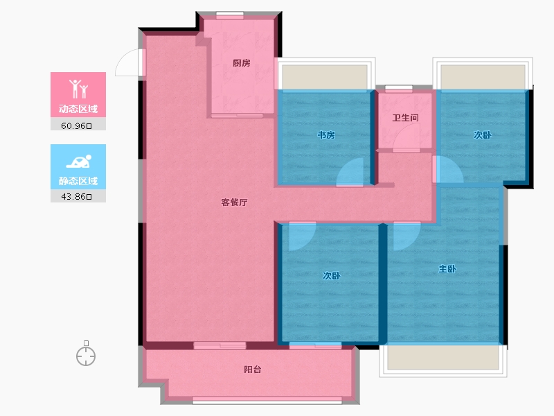 安徽省-宿州市-斌锋壹号院-93.60-户型库-动静分区