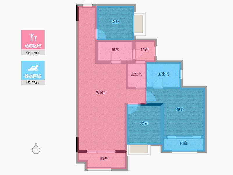 湖南省-湘潭市-万汇北城壹号-92.10-户型库-动静分区