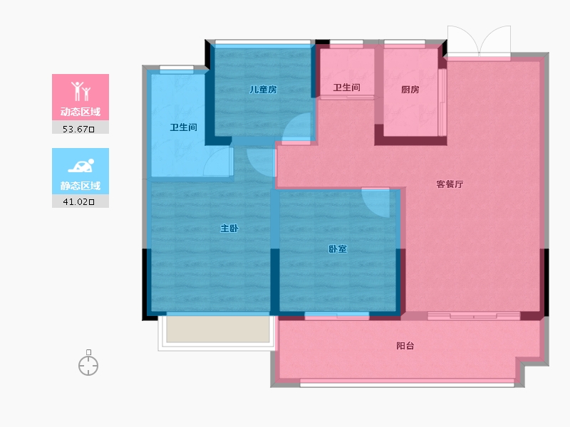 安徽省-芜湖市-龙港·壹号院-84.73-户型库-动静分区