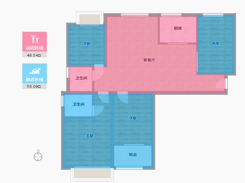 福建省-福州市-群升江山城-86.40-户型库-动静分区