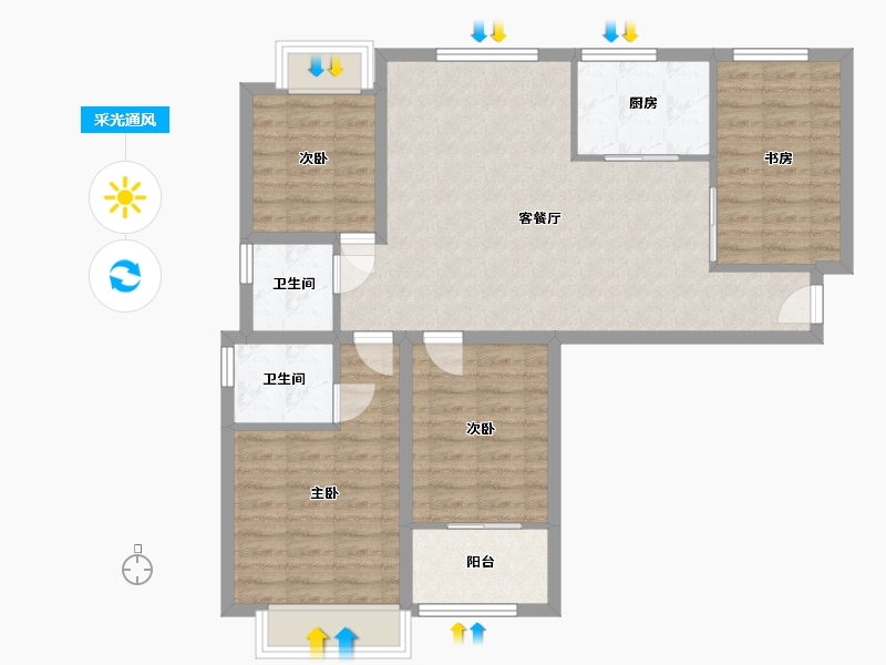 福建省-福州市-群升江山城-86.40-户型库-采光通风