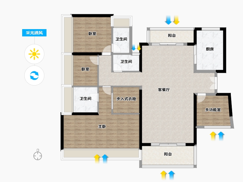 广东省-佛山市-龙光玖龙湾-146.88-户型库-采光通风