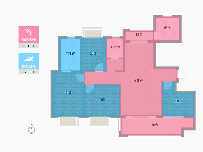 江西省-上饶市-晶科·广信公馆-93.32-户型库-动静分区