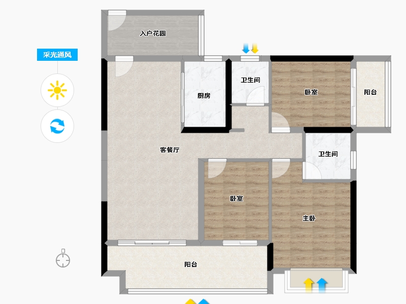 广西壮族自治区-来宾市-裕达·悠然雅居-106.50-户型库-采光通风