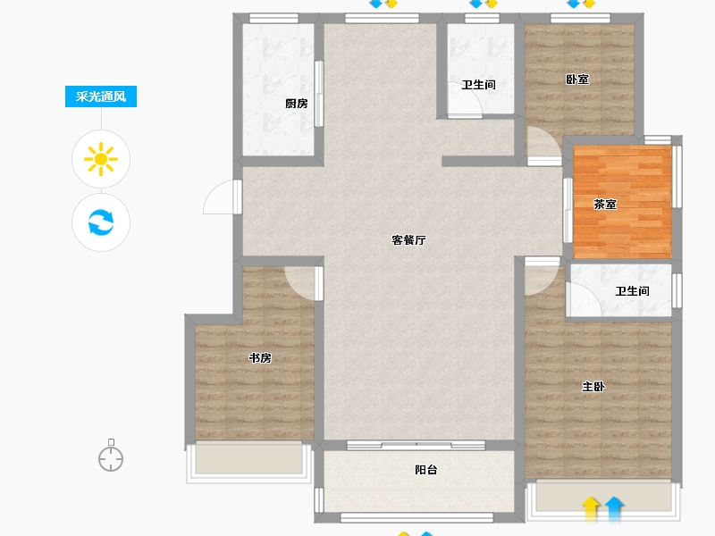 河南省-安阳市-新城国际五期-122.40-户型库-采光通风