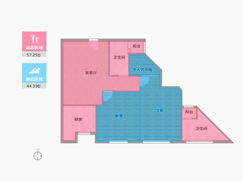 浙江省-杭州市-杭州世茂天玑公寓-92.80-户型库-动静分区