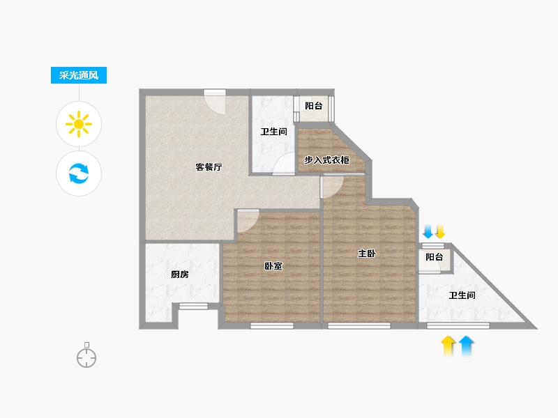 浙江省-杭州市-杭州世茂天玑公寓-92.80-户型库-采光通风