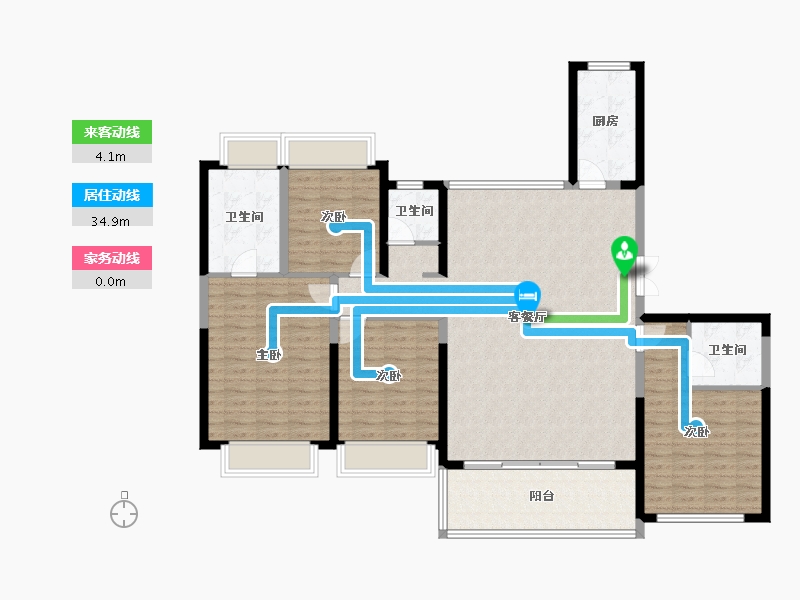 四川省-宜宾市-蜀道·三江国际-137.27-户型库-动静线