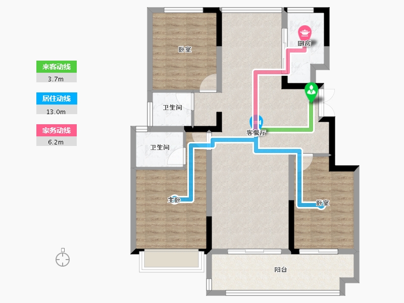 安徽省-芜湖市-龙港·壹号院-101.47-户型库-动静线