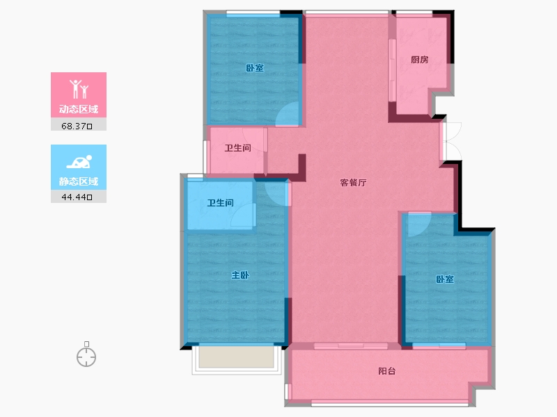 安徽省-芜湖市-龙港·壹号院-101.47-户型库-动静分区