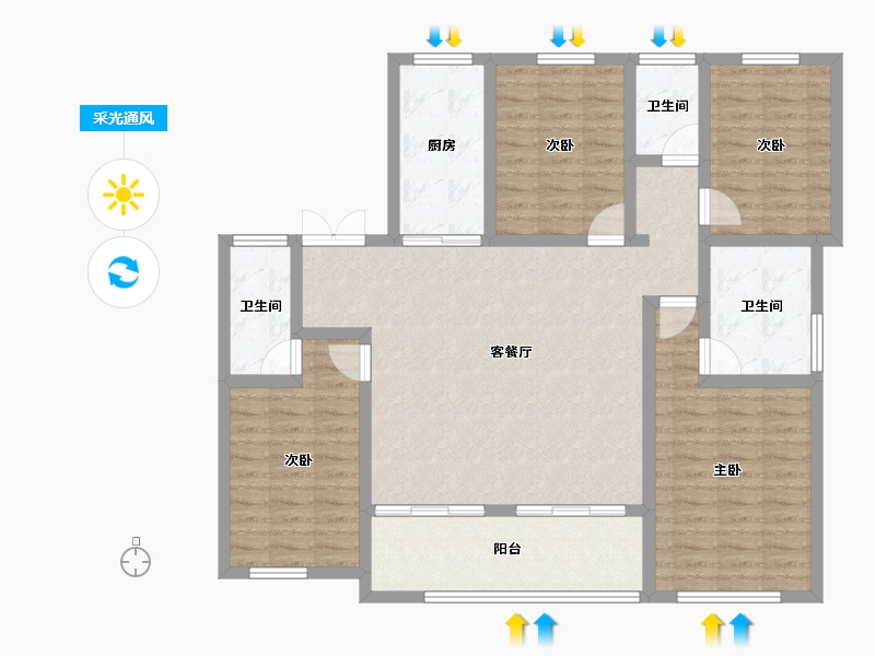 青海省-海东市-香格里拉·和府-117.66-户型库-采光通风