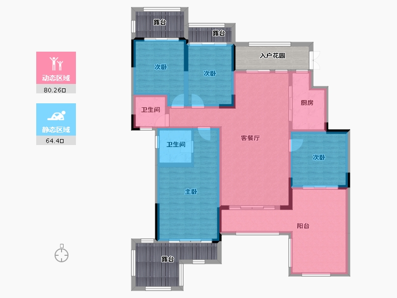 贵州省-遵义市-湄潭太阳海岸二期-156.79-户型库-动静分区