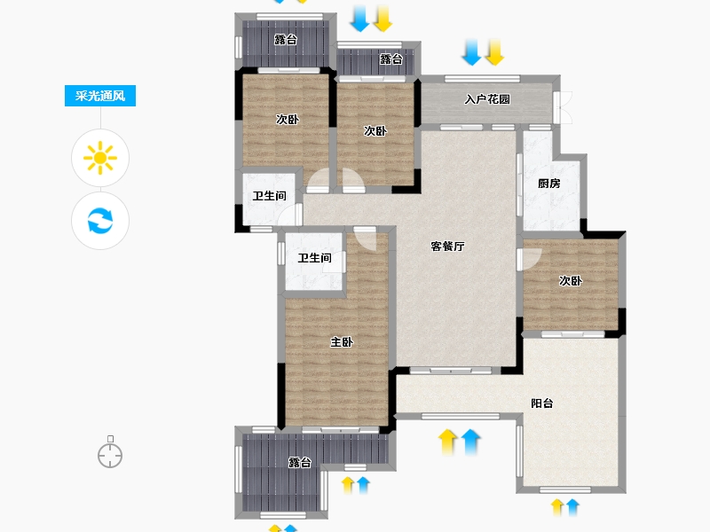 贵州省-遵义市-湄潭太阳海岸二期-156.79-户型库-采光通风