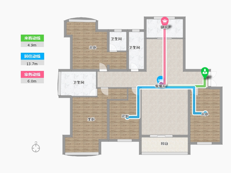 山西省-运城市-金鑫·滨湖一号-164.63-户型库-动静线