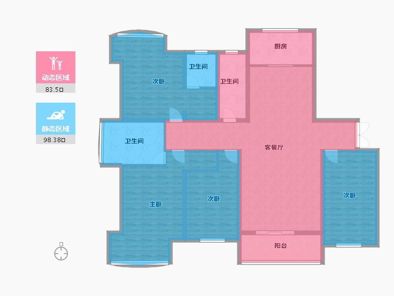 山西省-运城市-金鑫·滨湖一号-164.63-户型库-动静分区