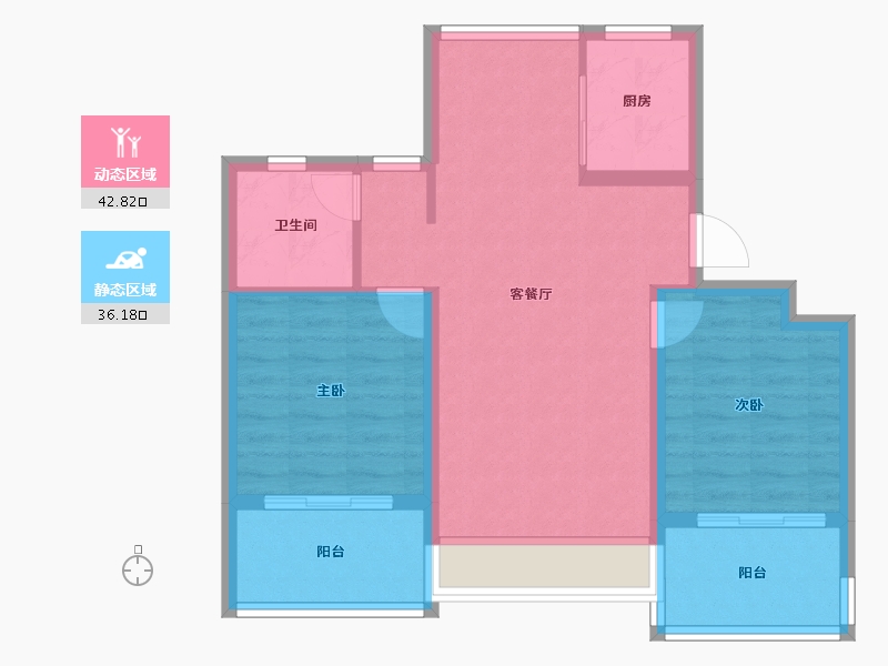 浙江省-衢州市-蓝城·春风江山-70.74-户型库-动静分区