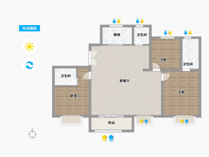 山西省-晋中市-金科·博翠天宸示范区-134.00-户型库-采光通风