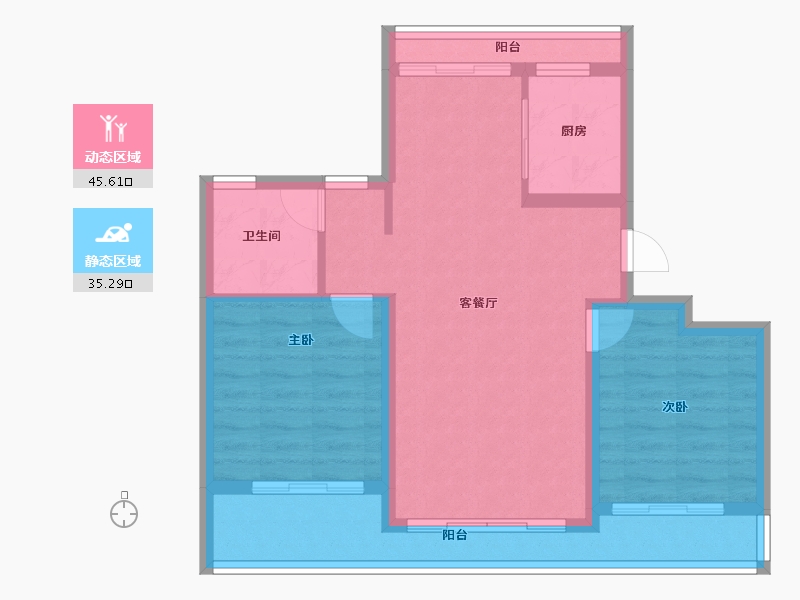 浙江省-衢州市-蓝城·春风江山-72.14-户型库-动静分区