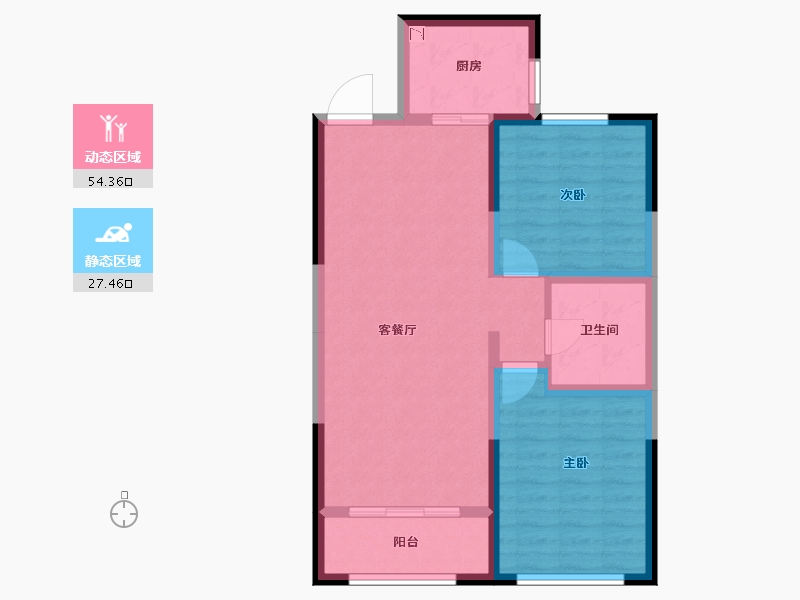 内蒙古自治区-呼和浩特市-至诚金融世家-73.24-户型库-动静分区