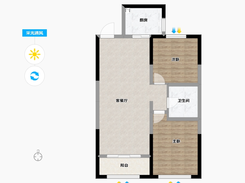 内蒙古自治区-呼和浩特市-至诚金融世家-73.24-户型库-采光通风