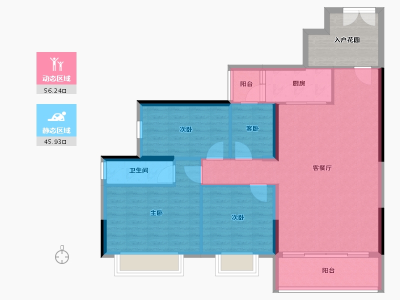 广东省-清远市-城市花园·玉荷苑-100.00-户型库-动静分区