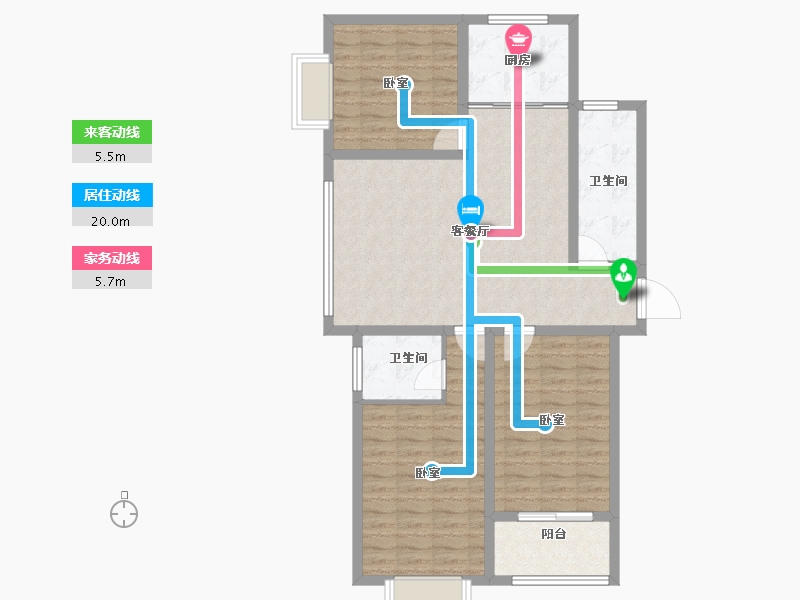 河南省-濮阳市-诚城·幸福里-98.40-户型库-动静线