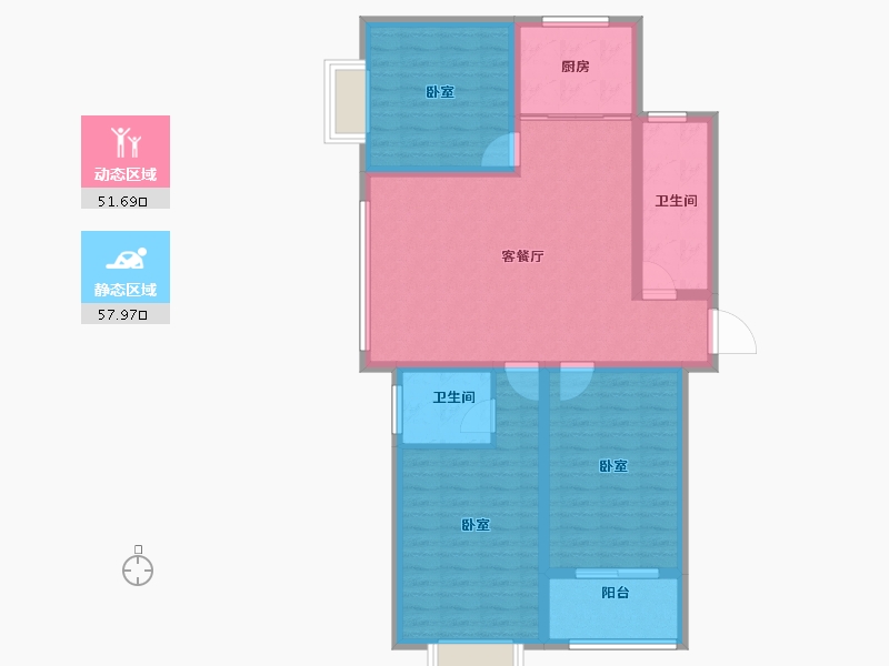 河南省-濮阳市-诚城·幸福里-98.40-户型库-动静分区