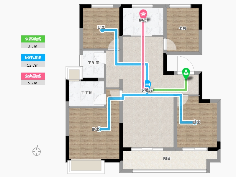 江苏省-徐州市-绿地湖语墅尊樾-100.00-户型库-动静线