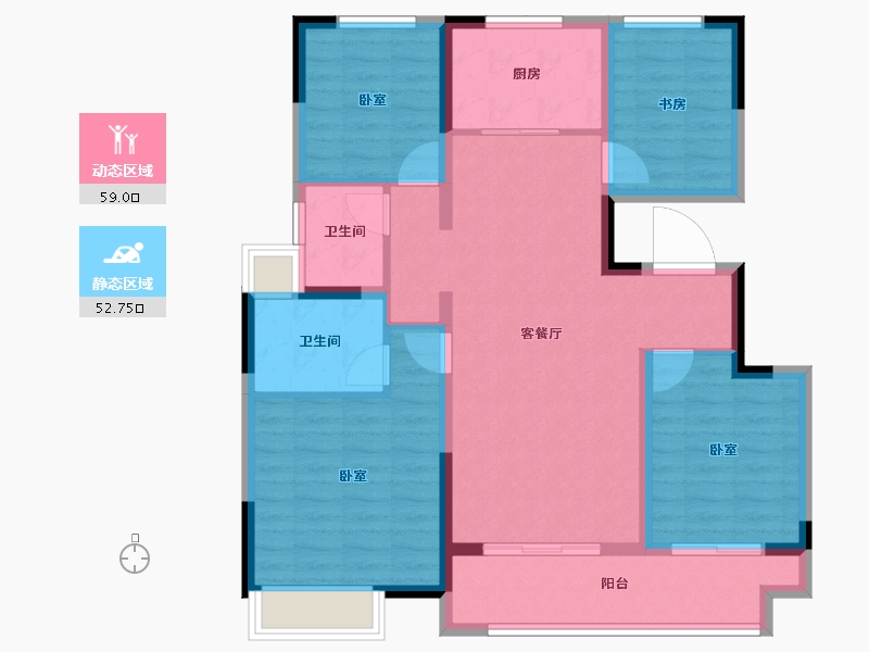 江苏省-徐州市-绿地湖语墅尊樾-100.00-户型库-动静分区