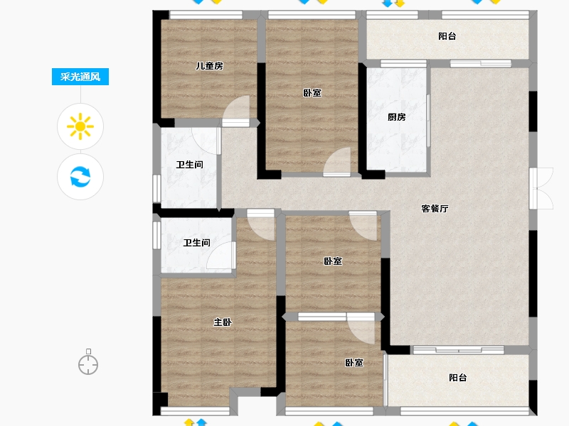 湖南省-永州市-双龙云溪府-108.68-户型库-采光通风