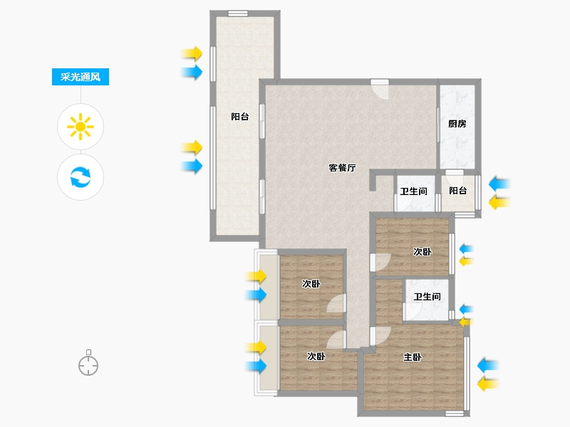 贵州省-黔南布依族苗族自治州-麒龙华府-140.00-户型库-采光通风