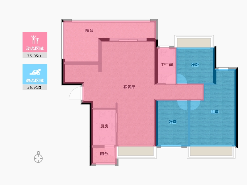 广东省-汕头市-颐景阳光锦府-100.80-户型库-动静分区