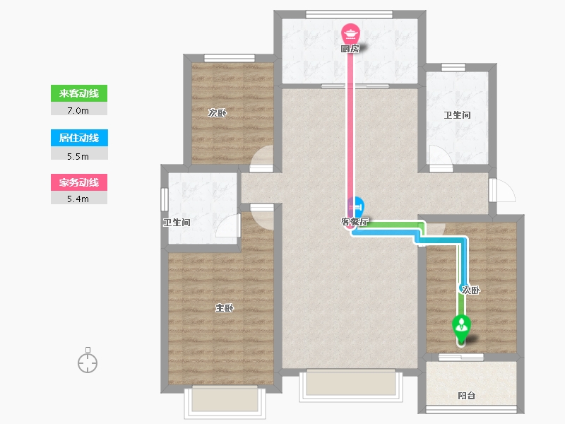 甘肃省-平凉市-新河湾B区-105.90-户型库-动静线