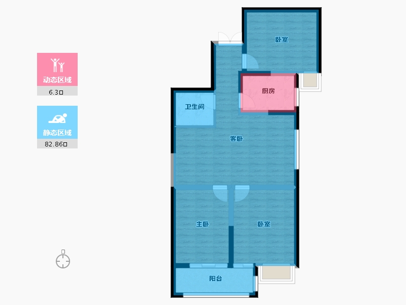 甘肃省-庆阳市-天保九如華府一期-79.47-户型库-动静分区